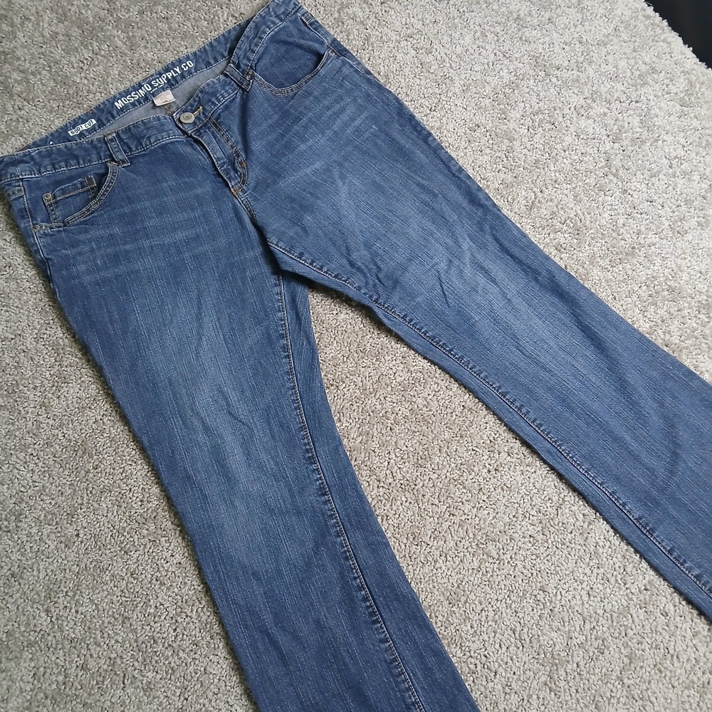 Mossimo Supply Co Womens Bootcut Jeans Medium Wash Size 17S Fit 6 Blue Denim